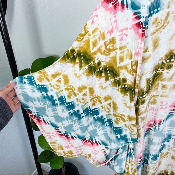 -`♡´- Free! Style Rack Tie Dye Multicolor Aztec Kimono Size S - Picture 7 of 10